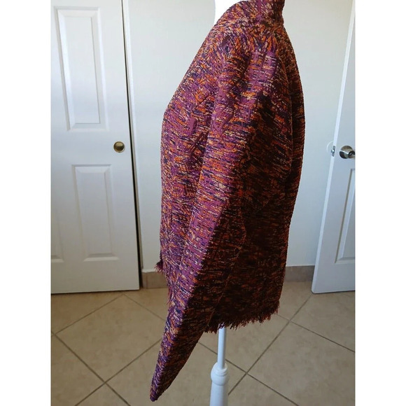 Coldwater Creek Southwestern Sweater Jacket Small Embroidered Fringe Unique - Picture 4 of 15